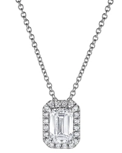 Lab Grown Diamonds 14k 0.82 Ct. Tw. Lab-grown Diamond Pendant In Metallic