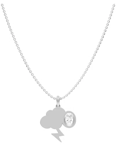 Lab Grown Diamonds Silver 0.85 Ct. Tw. Lab-grown Diamond Necklace In Metallic