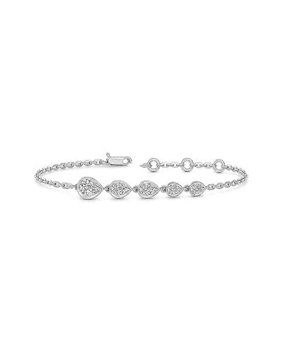 Lab Grown Diamonds 14k 0.85 Ct. Tw. Lab-grown Diamond Tennis Bracelet In Metallic