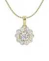 Lab Grown Diamonds 14k 1.00 Ct. Tw. Lab Grown Diamond Halo Pendant Necklace