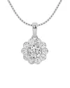 Lab Grown Diamonds 14k 1.00 Ct. Tw. Lab Grown Diamond Halo Pendant Necklace