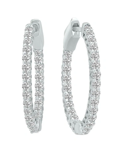 Lab Grown Diamonds 14k 1.00 Ct. Tw. Lab Grown Diamond Hoops In Metallic