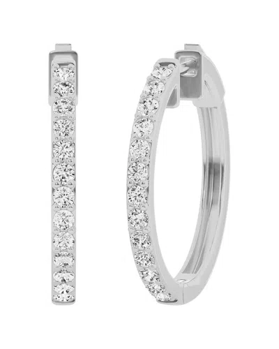 Lab Grown Diamonds 14k 1.00 Ct. Tw. Lab Grown Diamond Hoops In Silver