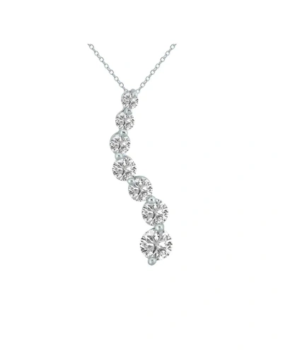 Lab Grown Diamonds 14k 1.00 Ct. Tw. Lab Grown Diamond Necklace In Metallic