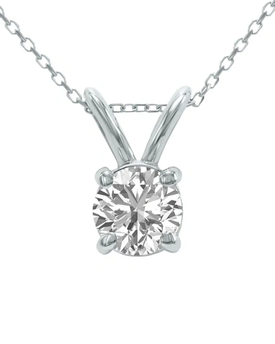 Lab Grown Diamonds 14k 1.00 Ct. Tw. Lab Grown Diamond Necklace In Metallic