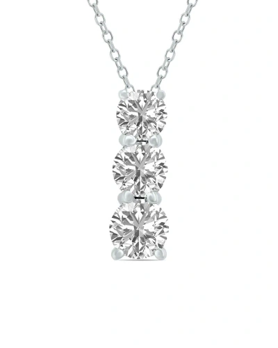 Lab Grown Diamonds 14k 1.00 Ct. Tw. Lab Grown Diamond Necklace In Metallic