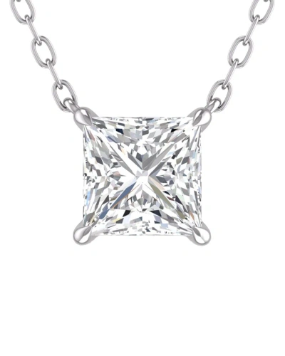 Lab Grown Diamonds 14k 1.00 Ct. Tw. Lab Grown Diamond Necklace In Metallic