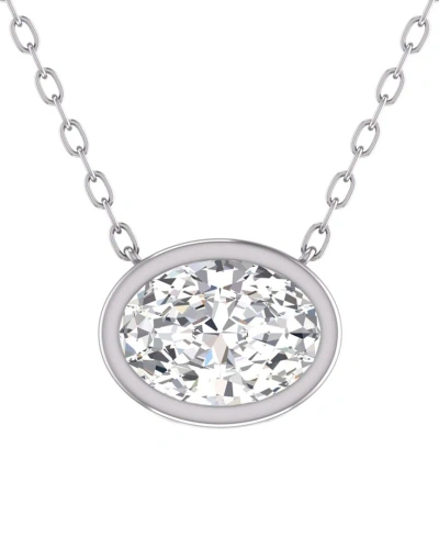 Lab Grown Diamonds 14k 1.00 Ct. Tw. Lab Grown Diamond Necklace In Metallic