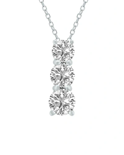 Lab Grown Diamonds 14k 1.50 Ct. Tw. Lab Grown Diamond Necklace In Metallic