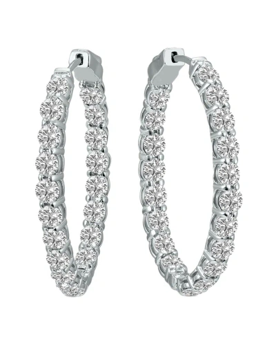 Lab Grown Diamonds 14k 10.00 Ct. Tw. Lab Grown Diamond Hoops In Metallic