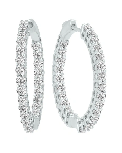 Lab Grown Diamonds 14k 10.00 Ct. Tw. Lab Grown Diamond Hoops In Metallic