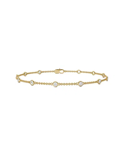 Lab Grown Diamonds 14k 1.00 Ct. Tw. Lab-grown Diamond Station Bracelet In Gold