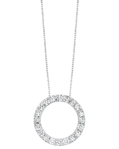 Lab Grown Diamonds 14k 1.00 Ct. Tw. Lab-grown Diamond Circle Pendant In Metallic
