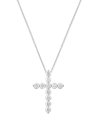 Lab Grown Diamonds 14k 1.00 Ct. Tw. Lab Grown Diamond Cross Pendant In Metallic