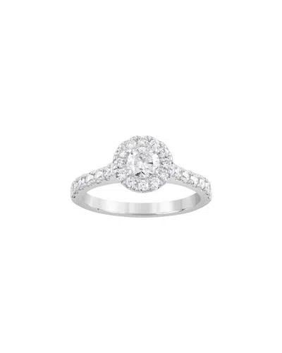 Lab Grown Diamonds 14k 1.00 Ct. Tw. Lab Grown Diamond Halo Ring In Silver