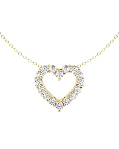 Lab Grown Diamonds 14k 1.00 Ct. Tw. Lab Grown Diamond Heart Pendant In Gold
