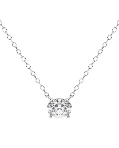 Lab Grown Diamonds 14k 1.00 Ct. Tw. Lab-grown Diamond Necklace In Silver