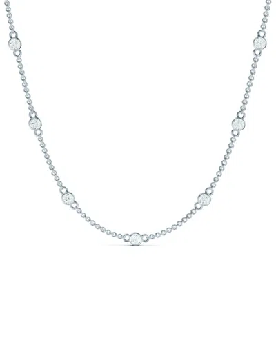 Lab Grown Diamonds 14k 1.00 Ct. Tw. Lab-grown Diamond Station Necklace In Metallic