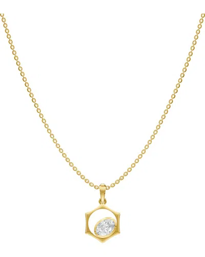 Lab Grown Diamonds 18k Over Silver 1.00 Ct. Tw. Lab-grown Diamond Necklace In Gold