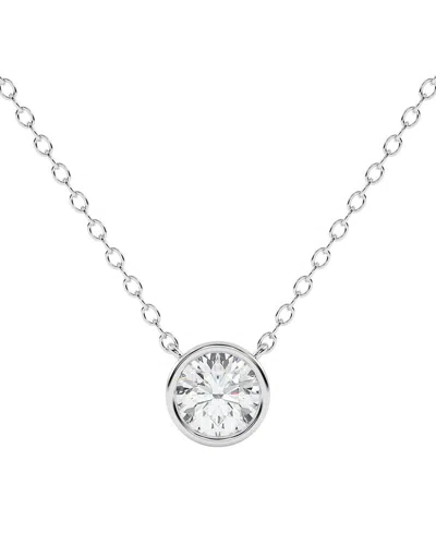 Lab Grown Diamonds 14k 1.00 Ct. Tw. Lab-grown Diamond Necklace In Metallic