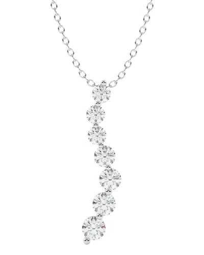 Lab Grown Diamonds 14k 1.00 Ct. Tw. Lab-grown Diamond Necklace In Silver