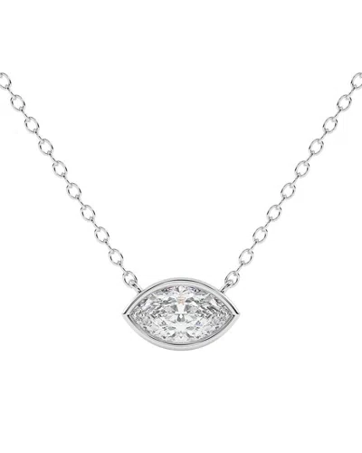 Lab Grown Diamonds 14k 1.00 Ct. Tw. Lab-grown Diamond Necklace In Silver