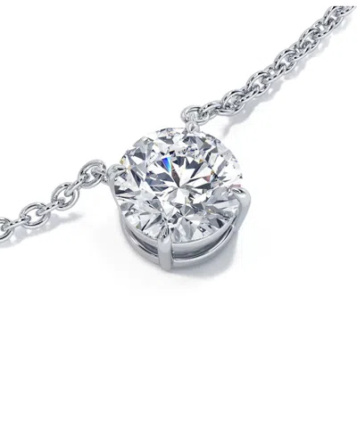 Lab Grown Diamonds 14k 1.00 Ct. Tw. Lab-grown Diamond Pendant In Metallic
