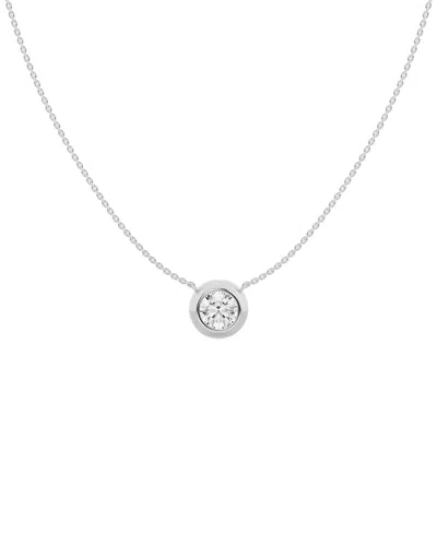 Lab Grown Diamonds 14k 1.00 Ct. Tw. Lab-grown Diamond Solitaire Pendant In Metallic