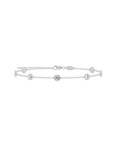 Lab Grown Diamonds 14k 1.00 Ct. Tw. Lab-grown Diamond Station Bracelet In Metallic