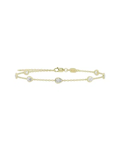 Lab Grown Diamonds 14k 1.00 Ct. Tw. Lab-grown Diamond Station Bracelet In Gold