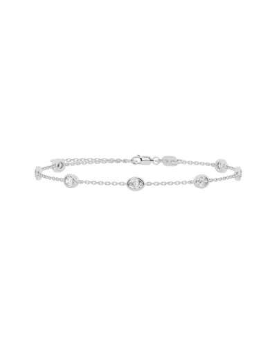 Lab Grown Diamonds 14k 1.00 Ct. Tw. Lab-grown Diamond Station Bracelet In Metallic