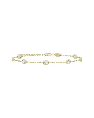 Lab Grown Diamonds 14k 1.00 Ct. Tw. Lab-grown Diamond Station Bracelet In Gold