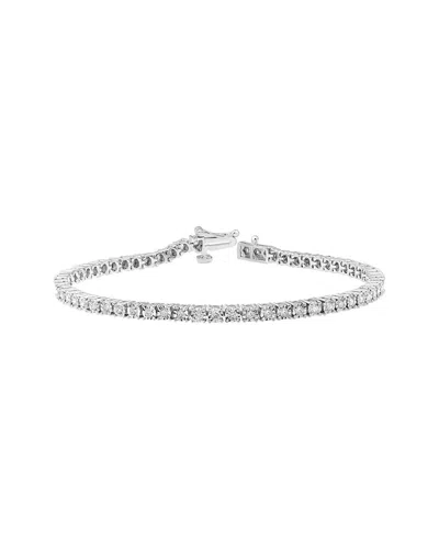 Lab Grown Diamonds 14k 1.00 Ct. Tw. Lab-grown Diamond Tennis Bracelet In Silver