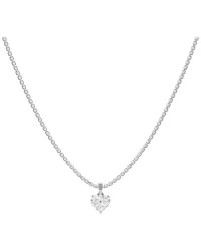 Lab Grown Diamonds Silver 1.00 Ct. Tw. Lab-grown Diamond Necklace In Metallic