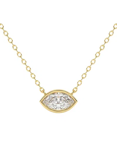Lab Grown Diamonds 14k 1.00 Ct. Tw. Lab-grown Diamond Necklace In Transparent