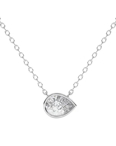 Lab Grown Diamonds 14k 1.00 Ct. Tw. Lab-grown Diamond Necklace In Transparent