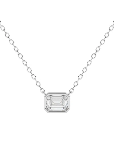 Lab Grown Diamonds 14k 1.00 Ct. Tw. Lab-grown Diamond Necklace In Transparent