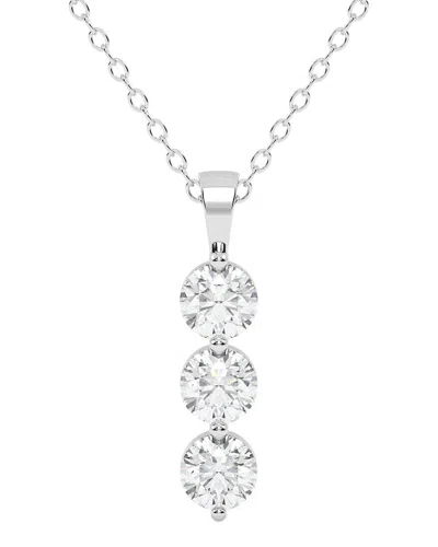 Lab Grown Diamonds 14k 0.50 Ct. Tw. Lab-grown Diamond Necklace In Metallic