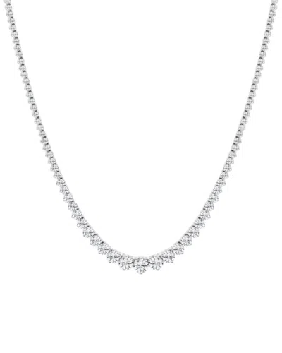 Lab Grown Diamonds 14k 10.00 Ct. Tw. Lab-grown Diamond Riviera Necklace In Metallic