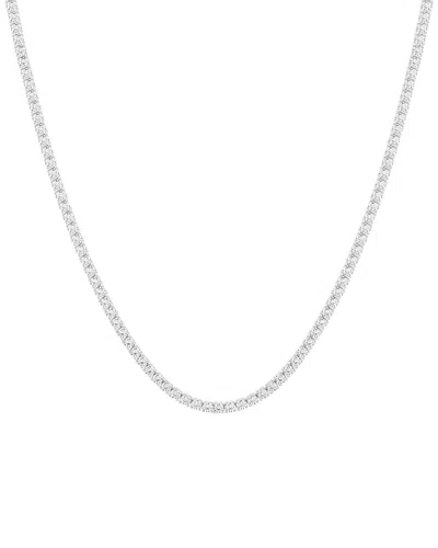Lab Grown Diamonds 14k 10.00 Ct. Tw. Lab-grown Diamond Tennis Necklace In Metallic