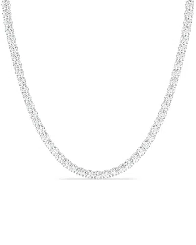 Lab Grown Diamonds 14k 10.00 Ct. Tw. Lab-grown Diamond Tennis Necklace In Metallic