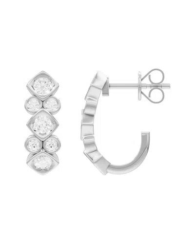 Lab Grown Diamonds 14k 1.02 Ct. Tw. Lab-grown Diamond Earrings In Silver