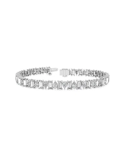 Lab Grown Diamonds 14k 10.33 Ct. Tw. Lab-grown Diamond Tennis Bracelet In Silver