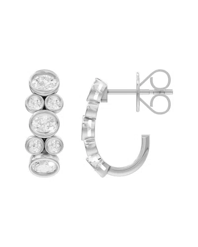 Lab Grown Diamonds Silver 1.06 Ct. Tw. Lab-grown Diamond Earrings In Metallic