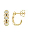 Lab Grown Diamonds Silver 1.06 Ct. Tw. Lab-grown Diamond Earrings In Gold