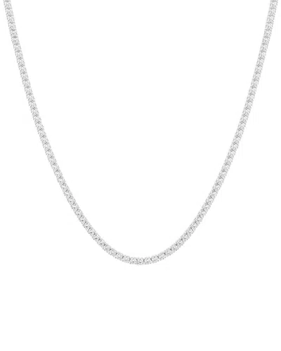 Lab Grown Diamonds 14k 11.00 Ct. Tw. Lab-grown Diamond Tennis Necklace In Metallic