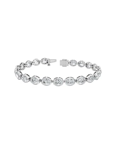 Lab Grown Diamonds 14k 11.00 Ct. Tw. Lab-grown Diamond Tennis Bracelet In Silver
