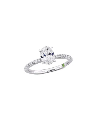 Lab Grown Diamonds 14k 1.17 Ct. Tw. Lab Grown Diamond & Tsavorite Ring In White
