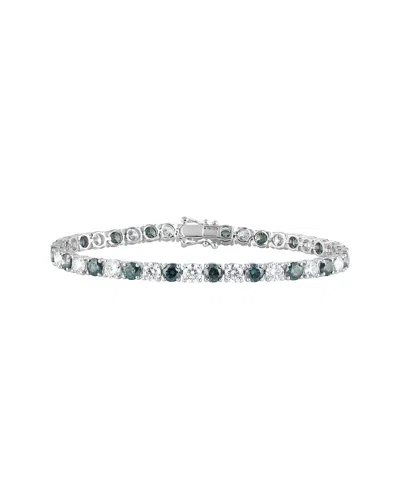 Lab Grown Diamonds 14k 12.00 Ct. Tw. Lab-grown Diamond Tennis Bracelet In Metallic