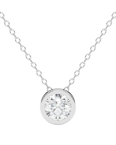 Lab Grown Diamonds 14k 1.25 Ct. Tw. Lab-grown Diamond Necklace In Metallic